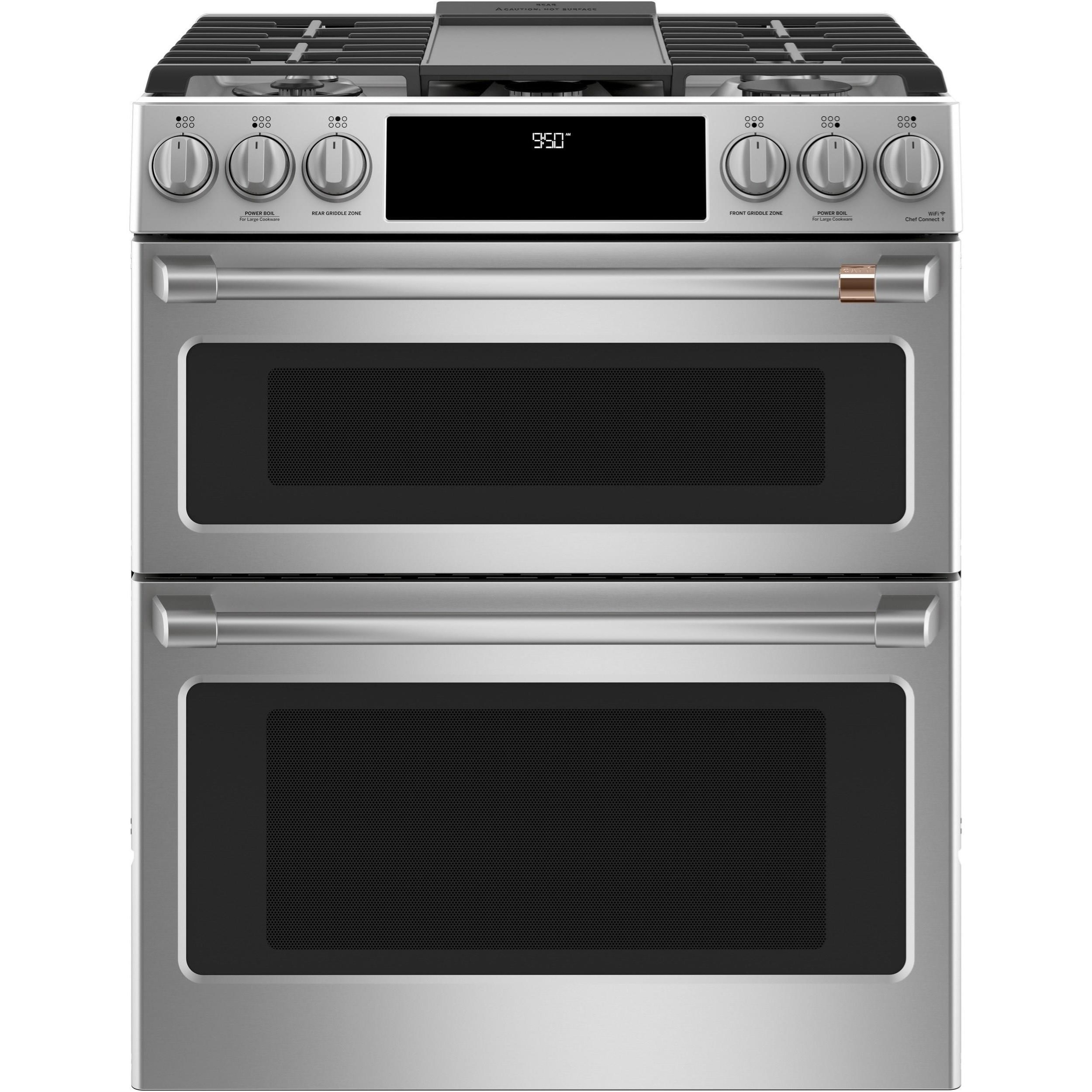 GE Appliances C2S950P2MS1 Cafe´™ 30" Smart SlideIn, FrontControl, DualFuel, DoubleOven Range